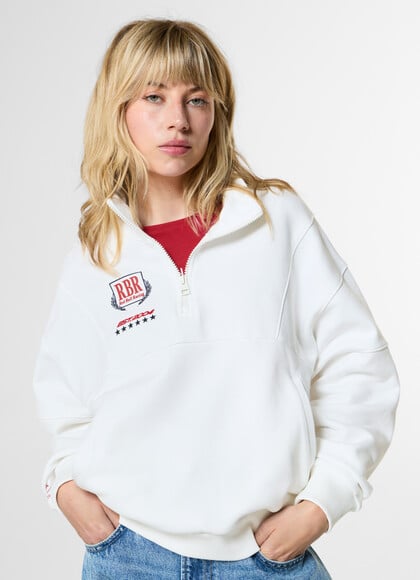 RELAXED FIT HALF-ZIP SWEATSHIRT