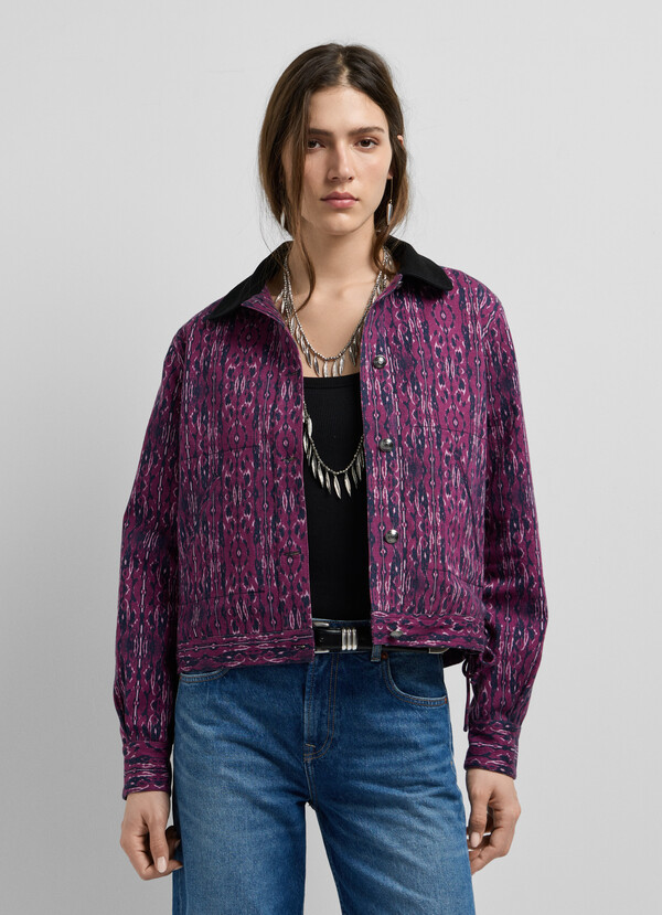 PRINTED SHIRT COLLAR JACKET