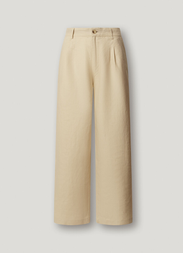 WIDE LEG LINEN TROUSERS