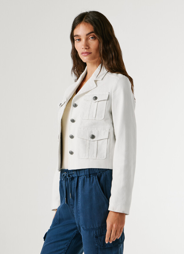 CROPPED FIT TWILL JACKET