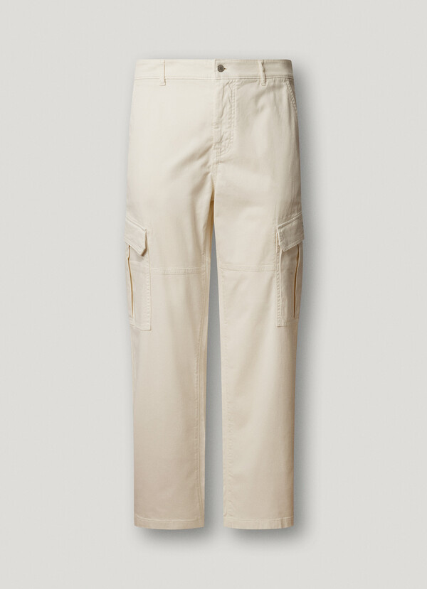 REGULAR FIT TWILL CARGO TROUSERS