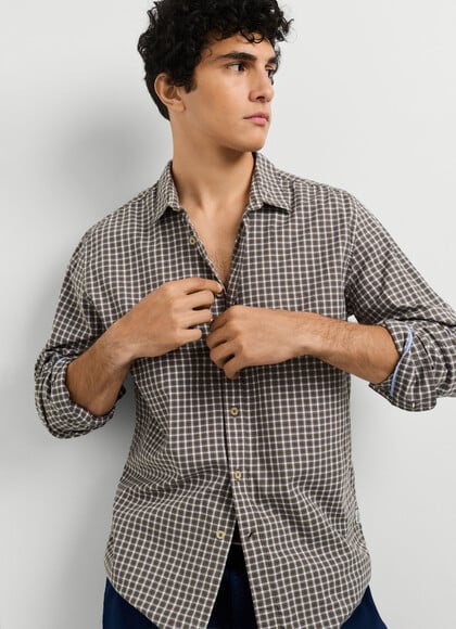REGULAR FIT CHECKED POPLIN SHIRT
