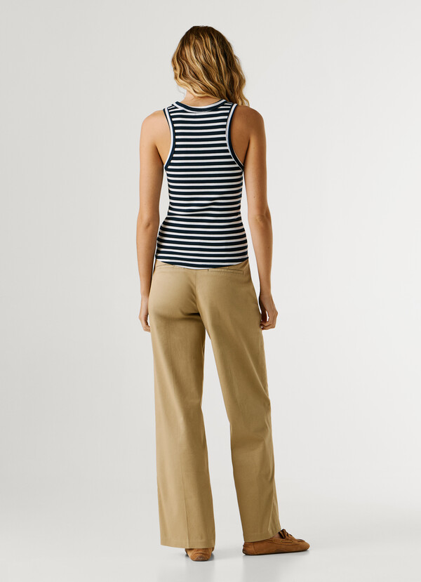STRIPED RIBBED TOP