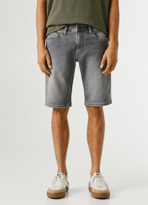 SLIM FIT DENIM BERMUDA SHORTS