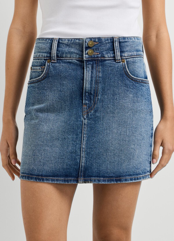 REGULAR FIT DENIM MINI SKIRT