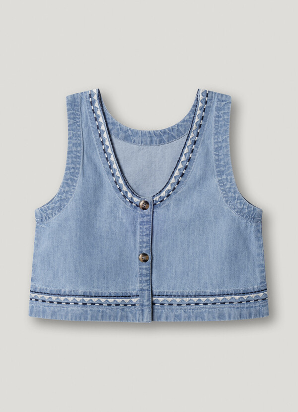 TOP DENIM SIN MANGAS