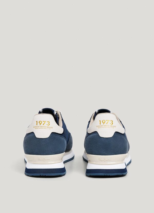 HAILON - LEATHER TRAINERS WITH SUEDE DETAILS 