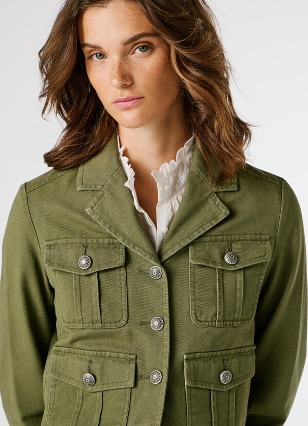 CROPPED FIT TWILL JACKET