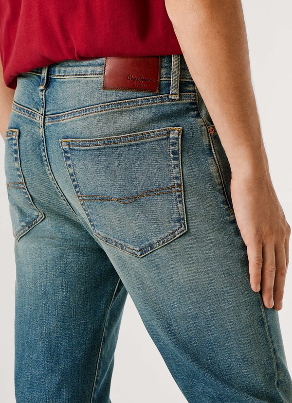 SLIM FIT MID-RISE JEANS - HATCH