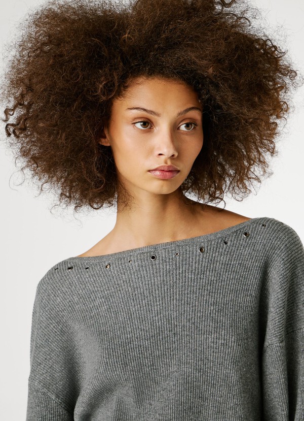 BOAT NECK RIBBED JUMPER