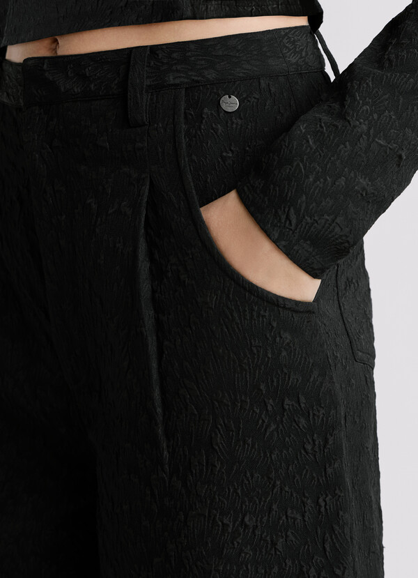 STRAIGHT JACQUARD TROUSERS