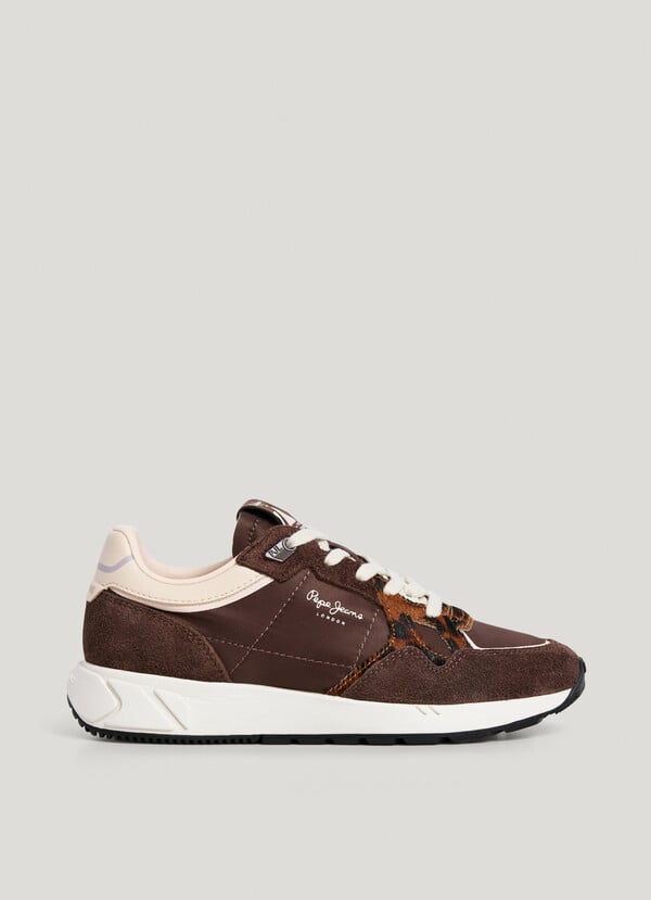 MARLON - ANIMAL PRINT DETAIL TRAINERS