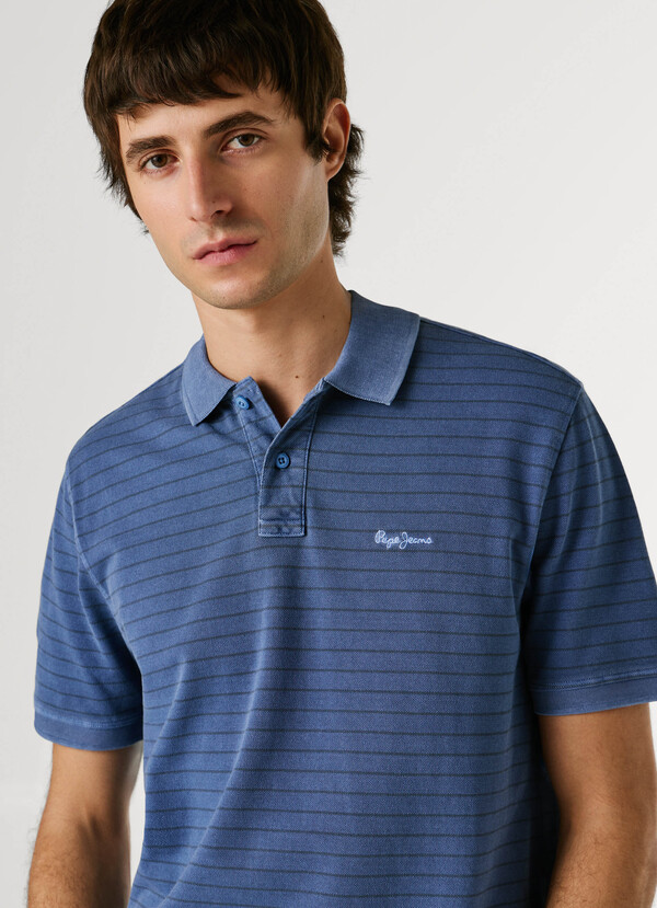 STRIPED PIQUE POLO SHIRT