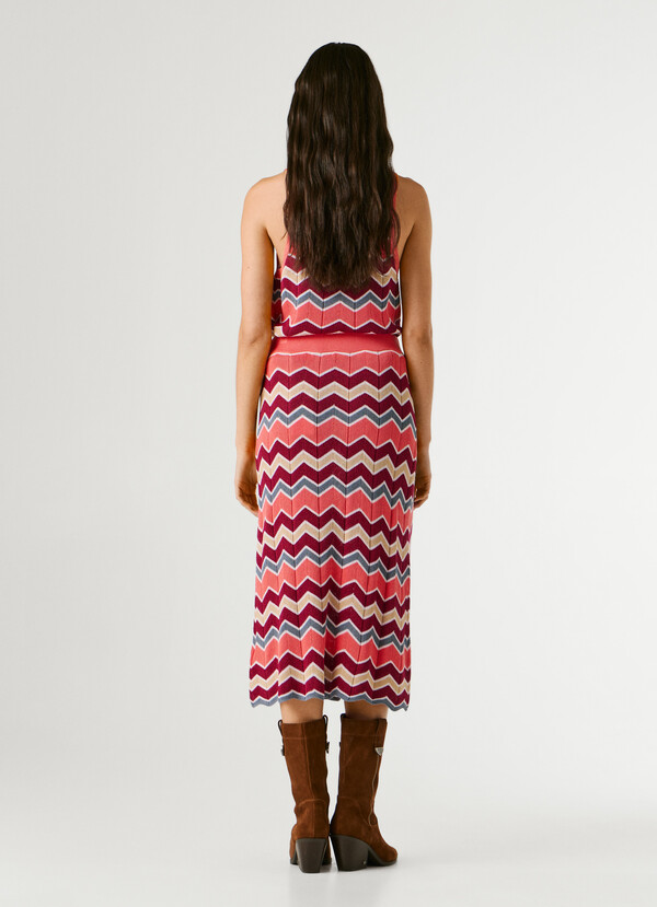 ZIGZAG STRIPED MAXI SKIRT