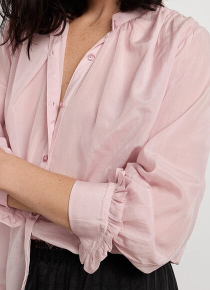 FLUID BLOUSE WITH MAO COLLAR