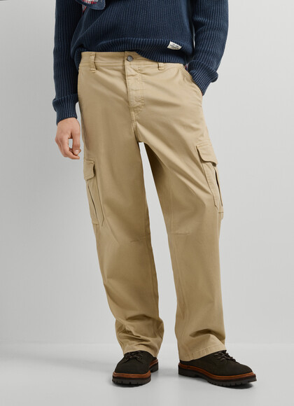 RELAXED FIT TWILL CARGO TROUSERS