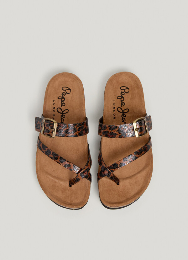 SANDALIAS ANIMAL PRINT CON HEBILLA