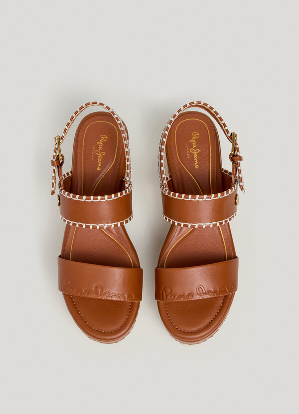 WEDGE SANDALS WITH BUCKLE CLOSURE