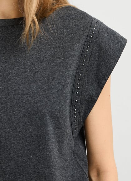 T-SHIRT WITH STUD DETAIL