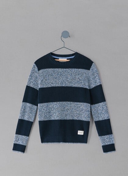 REGULAR FIT MOULINE STRIPED JUMPER