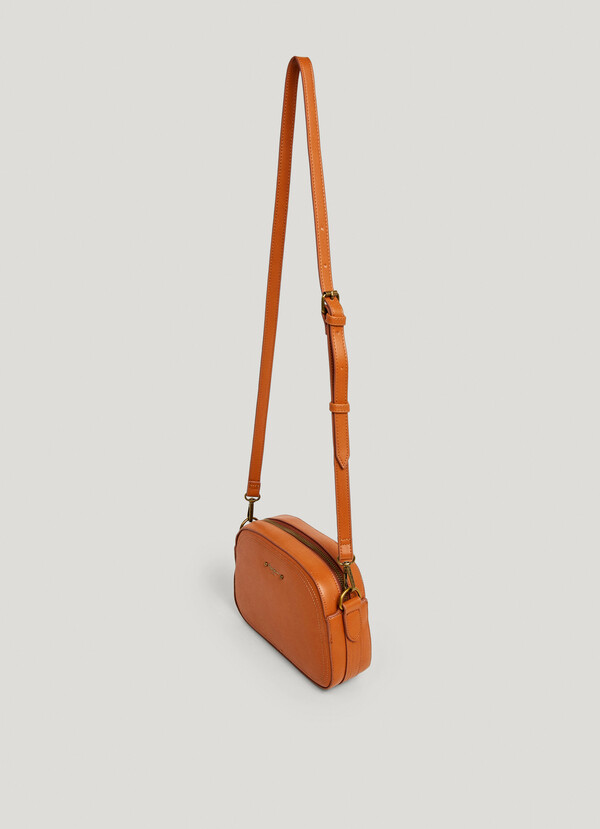 LEATHER EFFECT SHOULDER BAG WITH LOGO