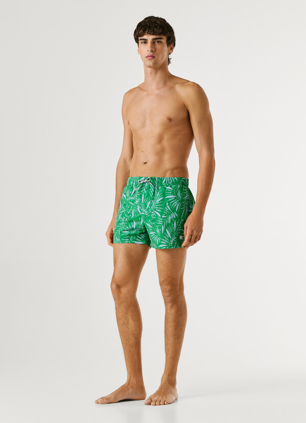 SWIM SHORTS WITH LEAF PRINT