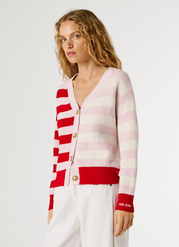 STRIPED KNIT CARDIGAN