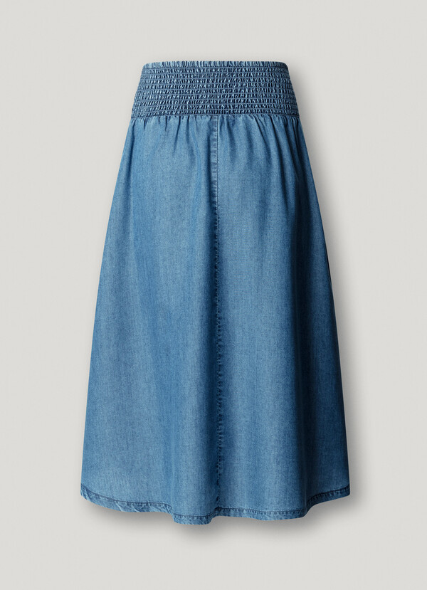 CHAMBRAY MIDI SKIRT