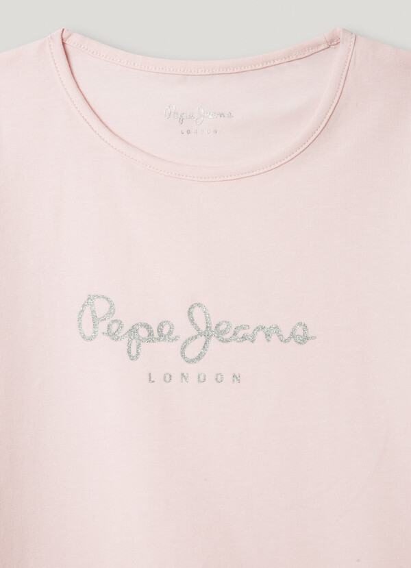 SLIM FIT GLITTER LOGO T-SHIRT