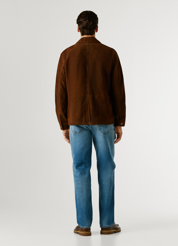 SUEDE JACKET WITH BUTTON-UP FASTENING