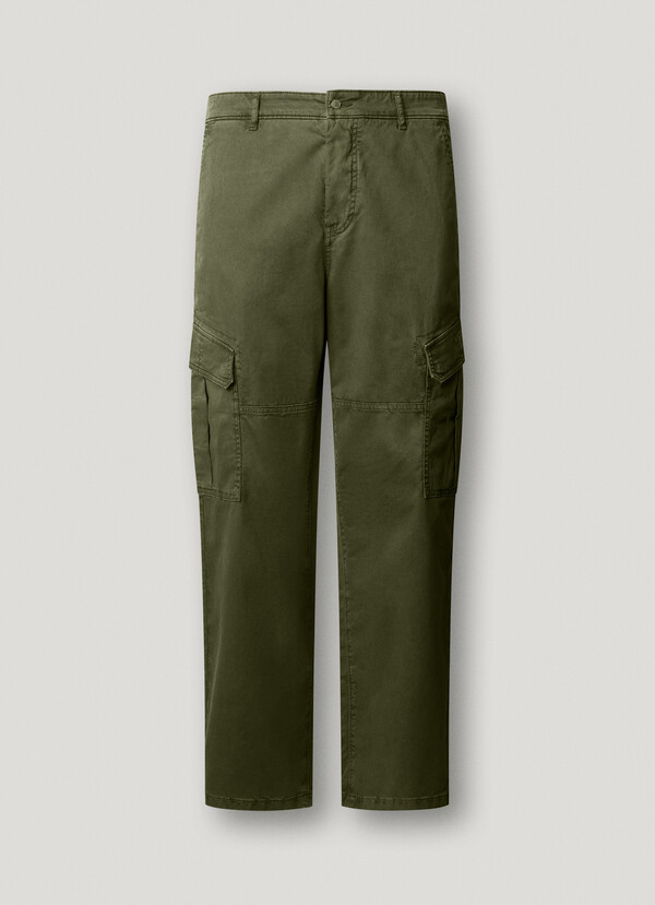 REGULAR FIT TWILL CARGO TROUSERS