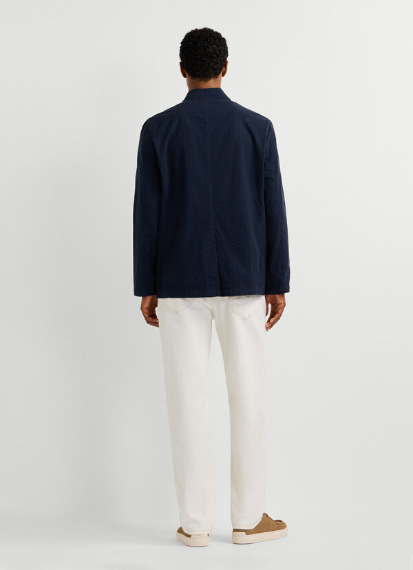 SEERSUCKER SHIRT COLLAR JACKET