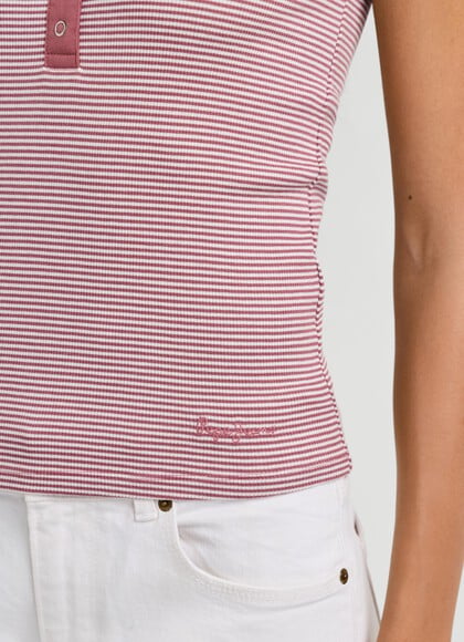 STRIPED RIBBED TOP