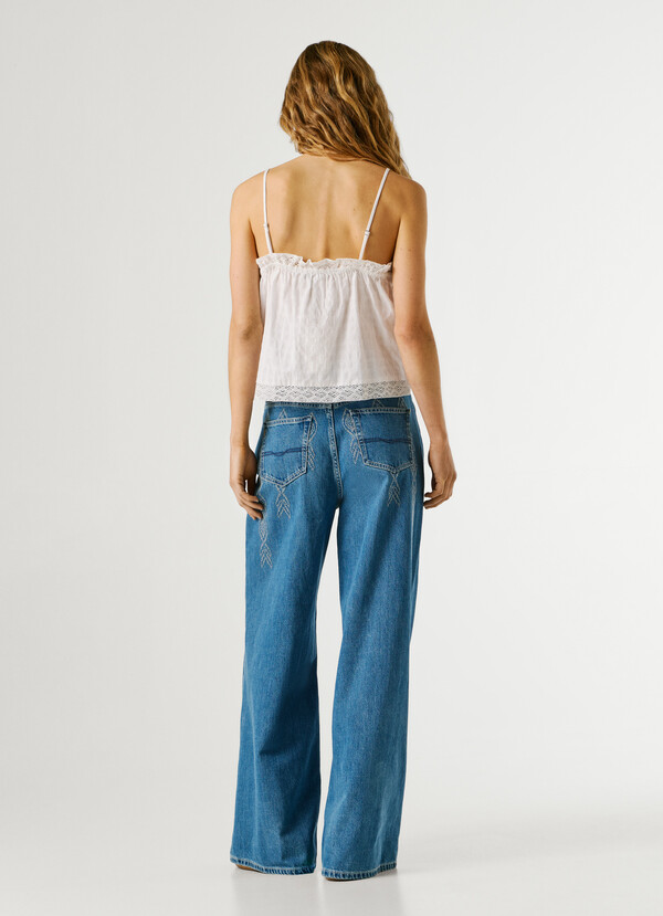 STRAPPY TOP WITH OPENWORK DETAILS