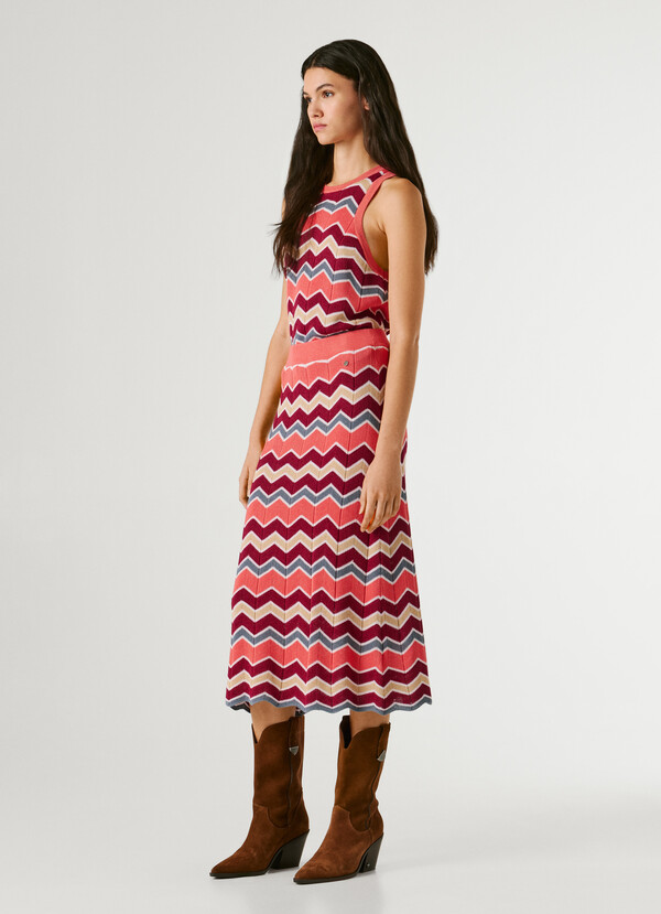 ZIGZAG STRIPED MAXI SKIRT