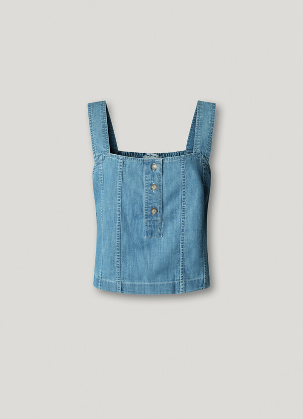 REGULAR FIT DENIM TOP
