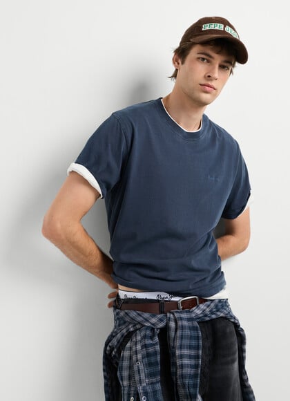 REGULAR FIT T-SHIRT WITH EMBROIDERED LOGO