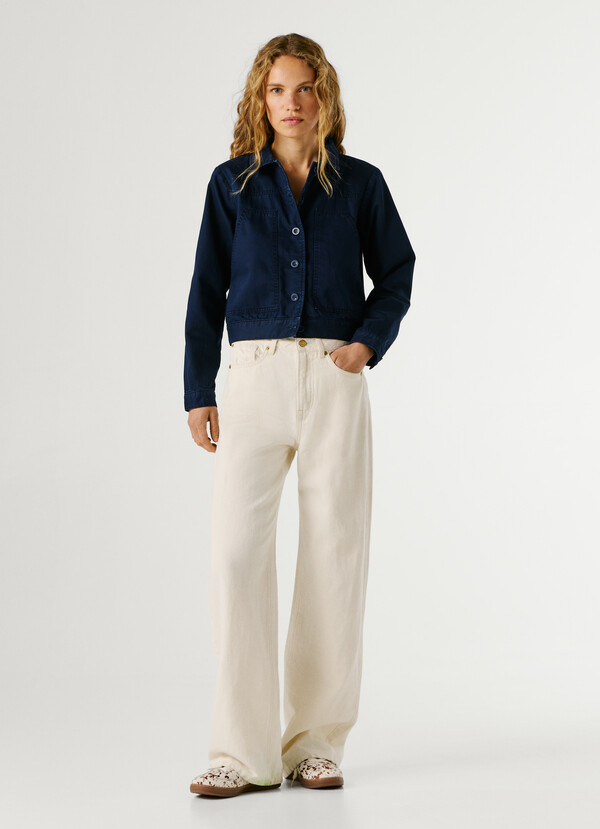 TWILL JACKET WITH SHIRT COLLAR