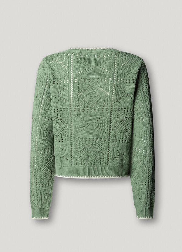 CREW NECK OPENWORK JUMPER