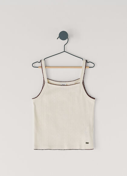 POINTELLE STRAPPY TOP