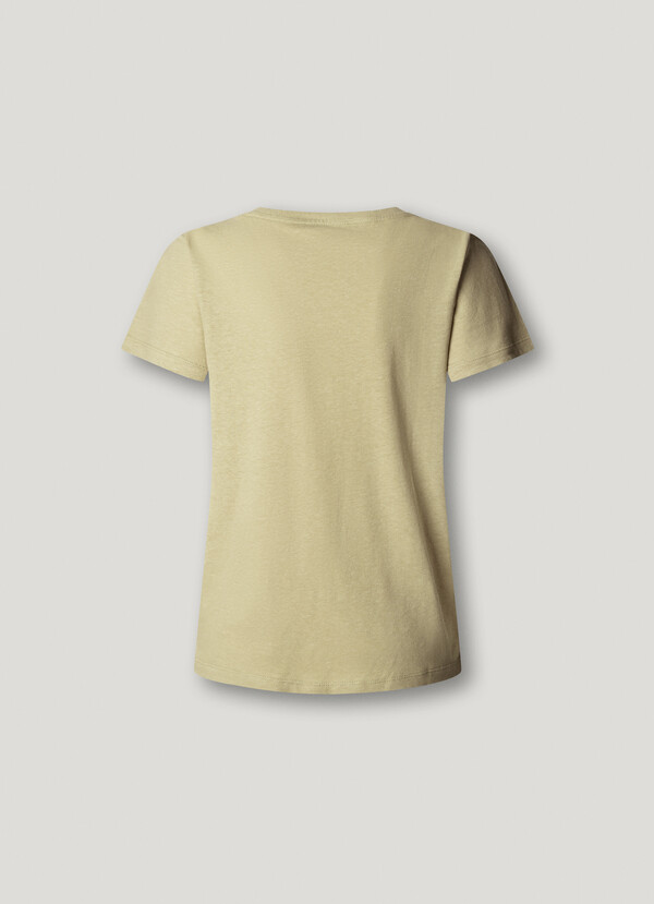 V-NECK EMBROIDERED LOGO T-SHIRT