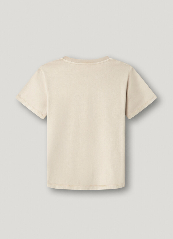 T-SHIRT COUPE D&Eacute;CONTRACT&Eacute;E AVEC LOGO IMPRIM&Eacute;
