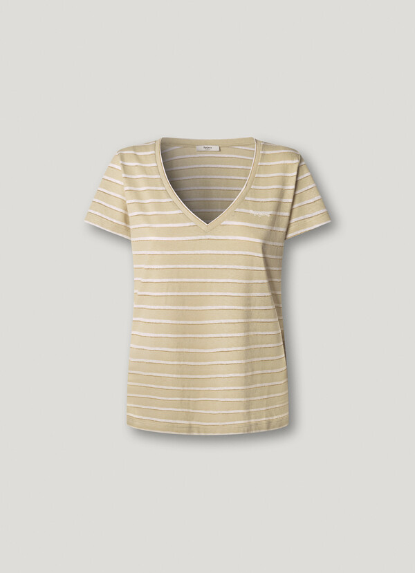 V-NECK STRIPED T-SHIRT