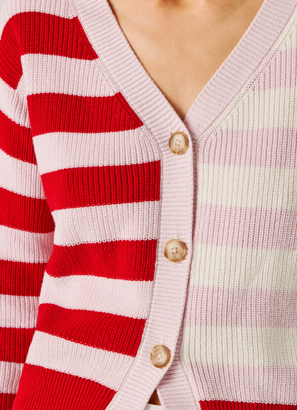 STRIPED KNIT CARDIGAN