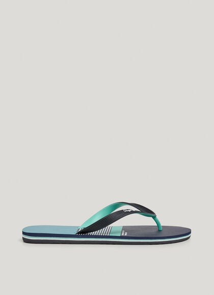 COLOR BLOCK BEACH FLIP FLOPS
