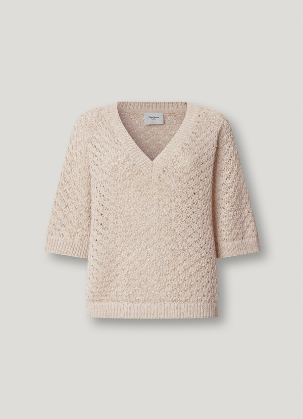 V-NECK OPENWORK JUMPER