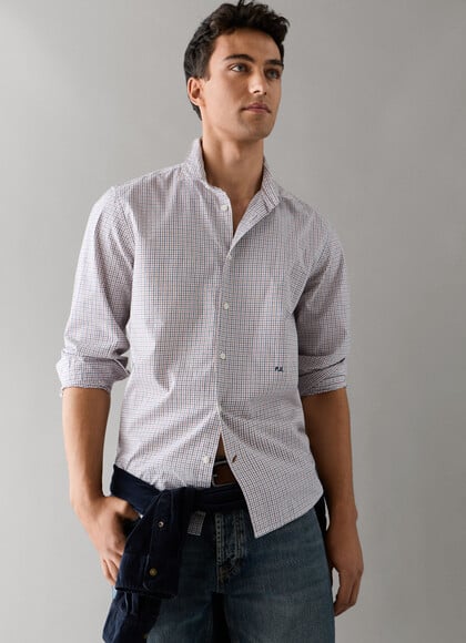 REGULAR FIT CHECKED TWILL SHIRT