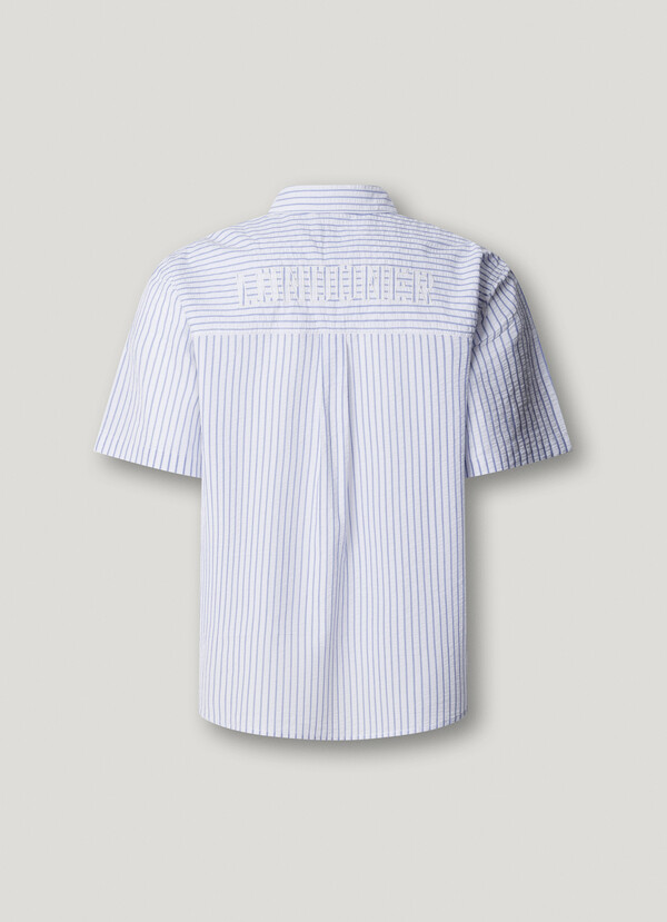 SEERSUCKER STRIPED CASUAL FIT SHIRT
