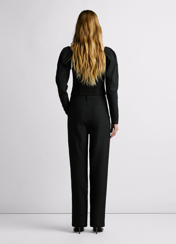 STRAIGHT JACQUARD TROUSERS