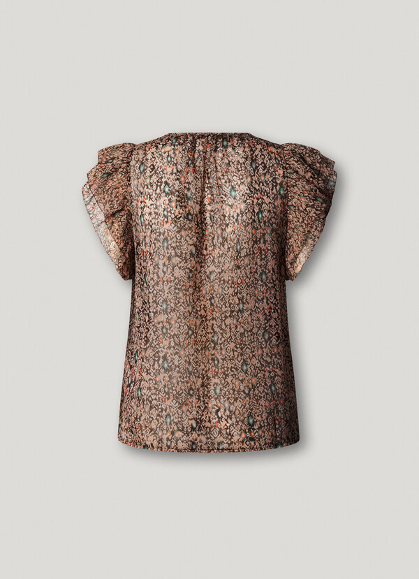 V-NECK RUFFLE BLOUSE